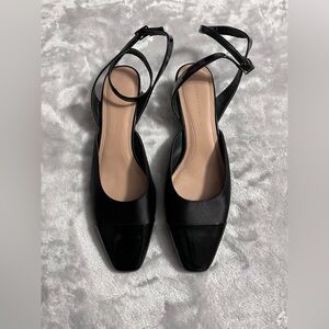 Zara Elegant Black Square-Toe Heels